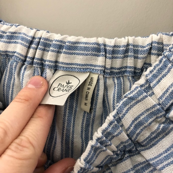 Off the shoulder blue and white stripe dress - Picture 4 of 5